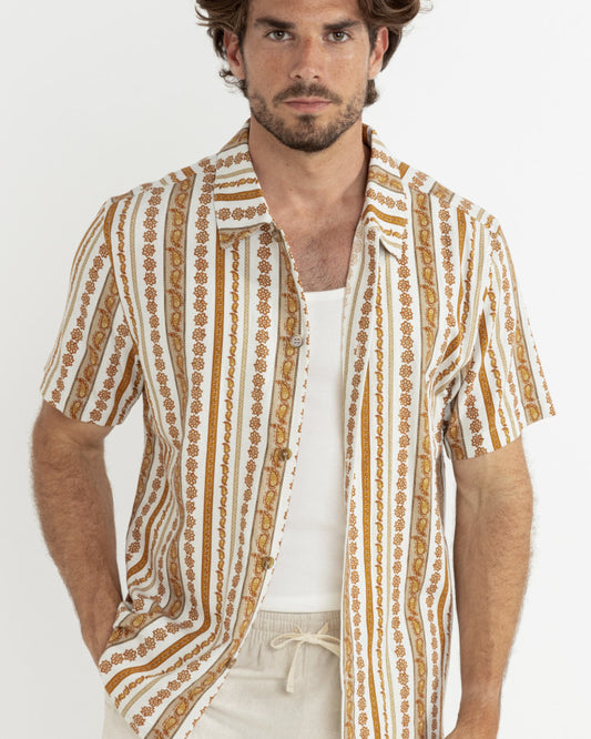 PAISLEY STRIPE SS SHIRT cedar