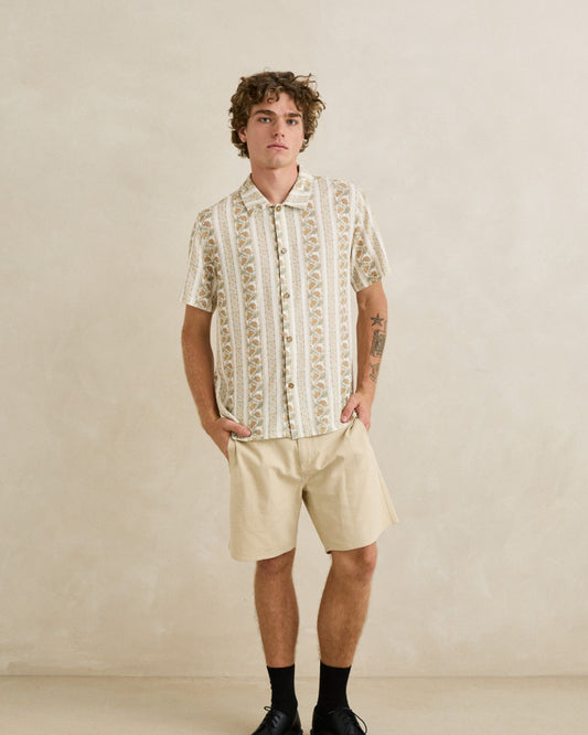 PAISLEY STRIPE SS SHIRT natural