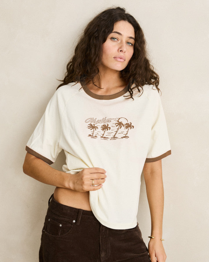 PALMA PRINTED TEE brown