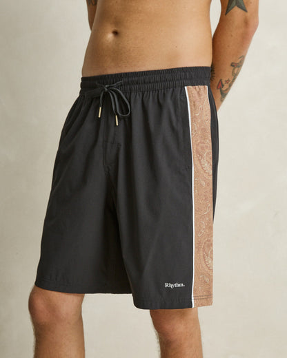 PANEL STRETCH BEACH SHORT black