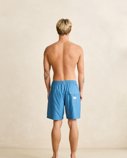 PANEL STRIPE BEACH SHORT blue