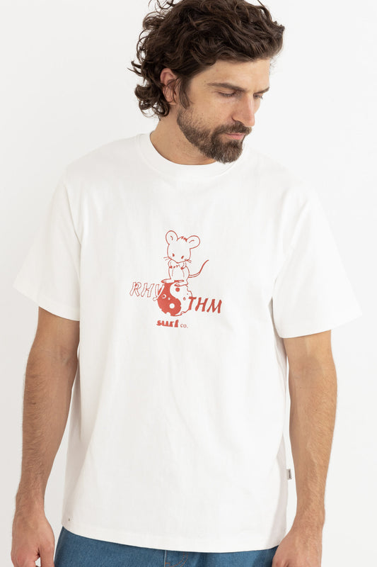 PEACE AND FROMAGE VINTAGE SS T-SHIRT ECRU