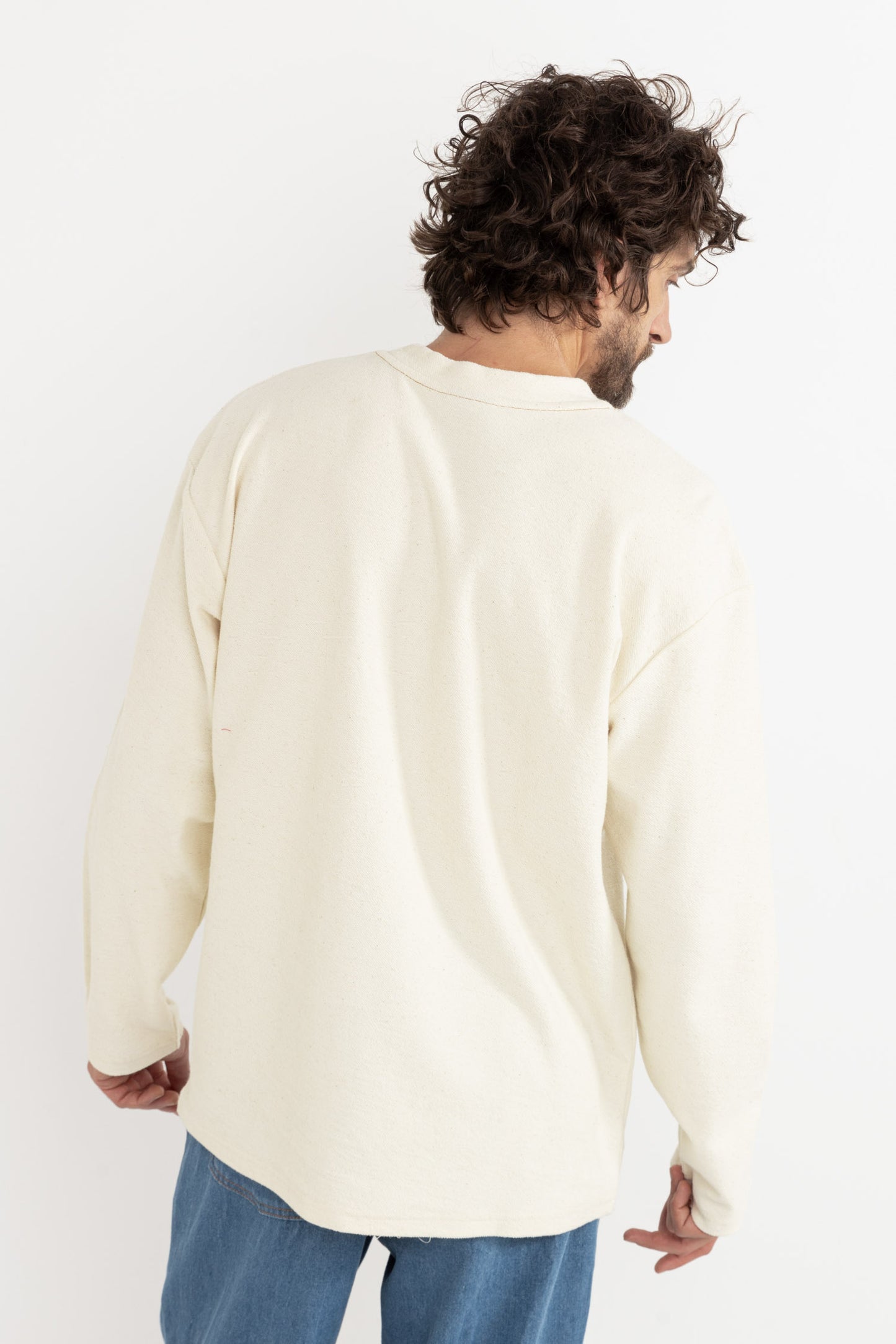 PEACE AND FROMAGE VINTAGE TERRY LS T-SHIRT NATURAL