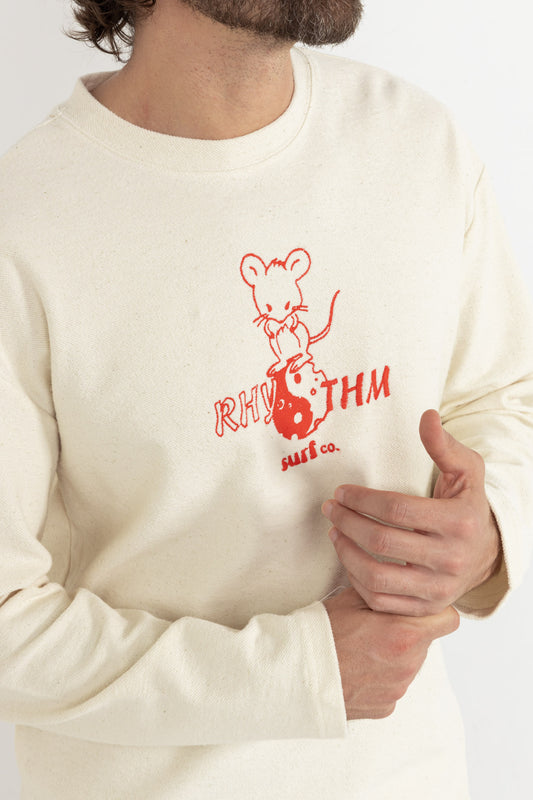 PEACE AND FROMAGE VINTAGE TERRY LS T-SHIRT NATURAL