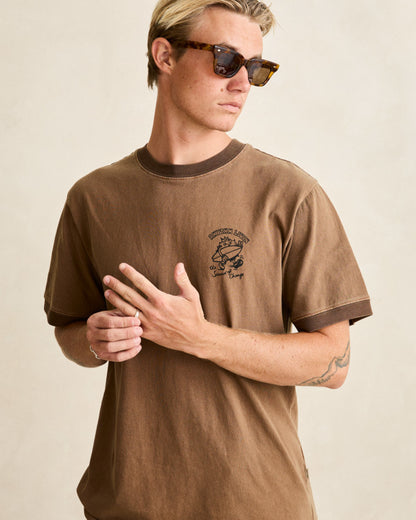 PEACE SUN RINGER VINTAGE SS T-SHIRT oak
