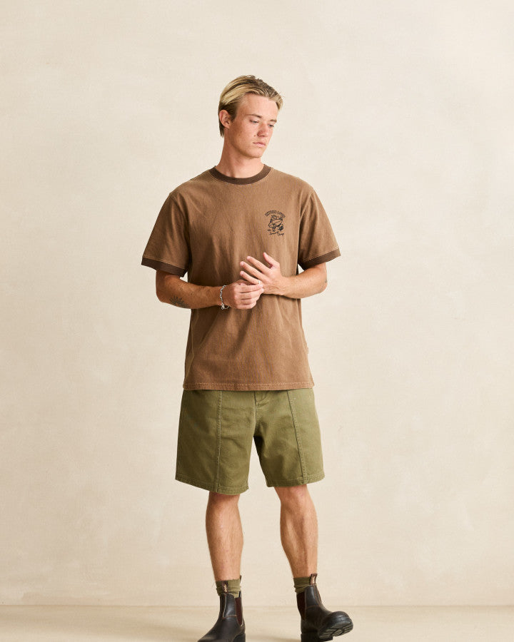 PEACE SUN RINGER VINTAGE SS T-SHIRT oak