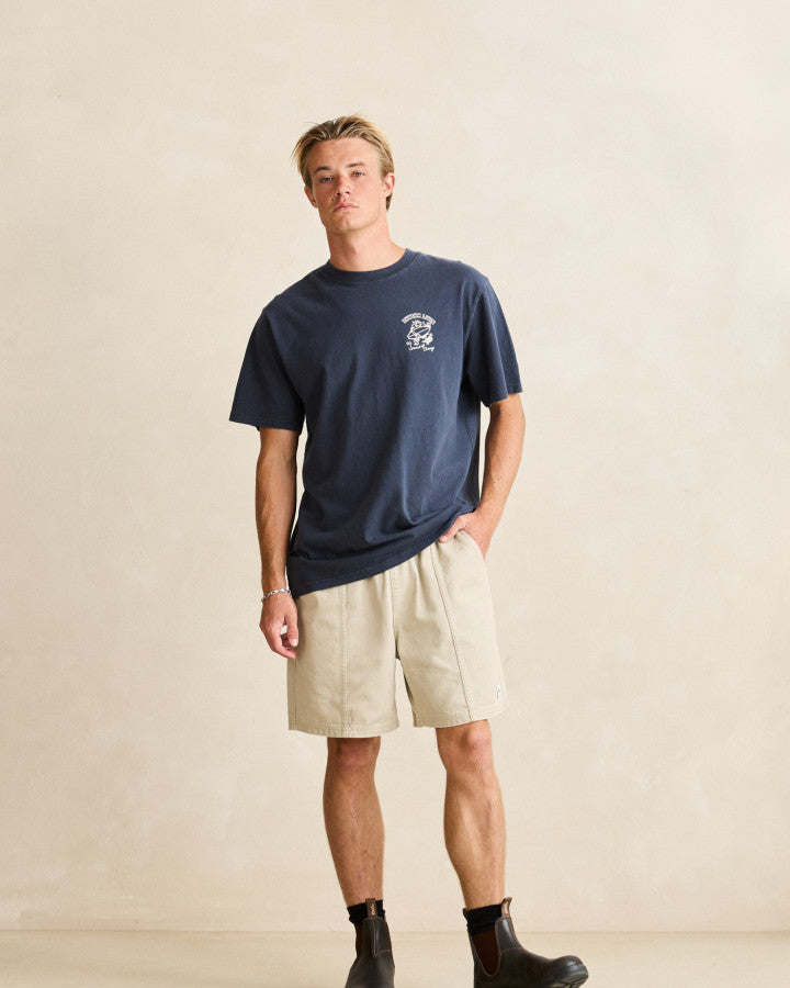 PEACE SUN VINTAGE SS T-SHIRT navy