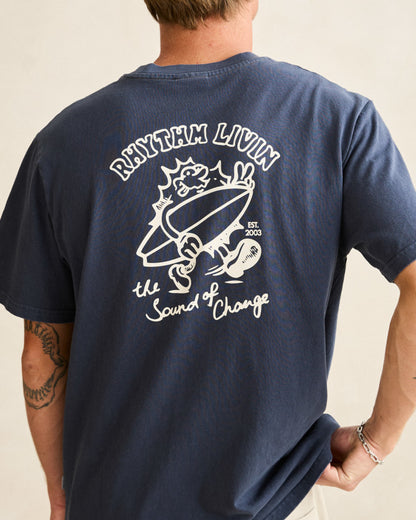 PEACE SUN VINTAGE SS T-SHIRT navy