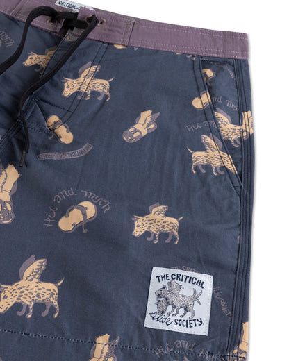 PEACE THONG 17" BOARDSHORT blue