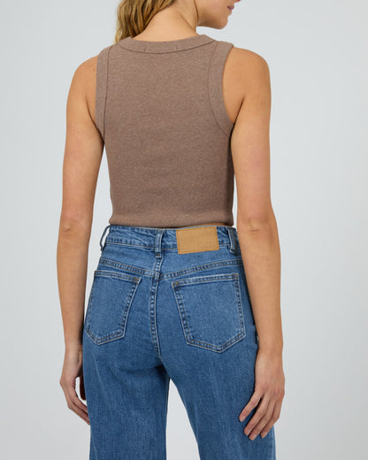 PIA CROP TANK brown