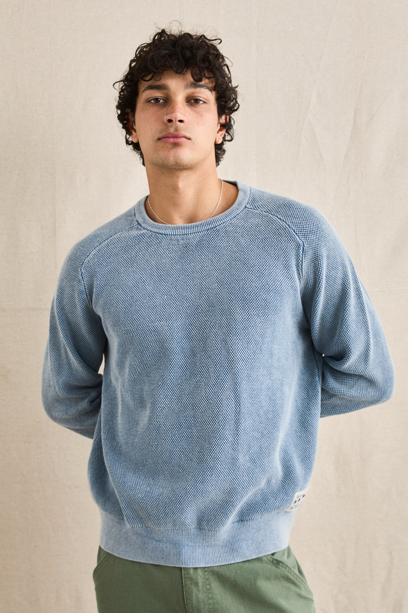 POLU CREW KNIT WASHED BLUE