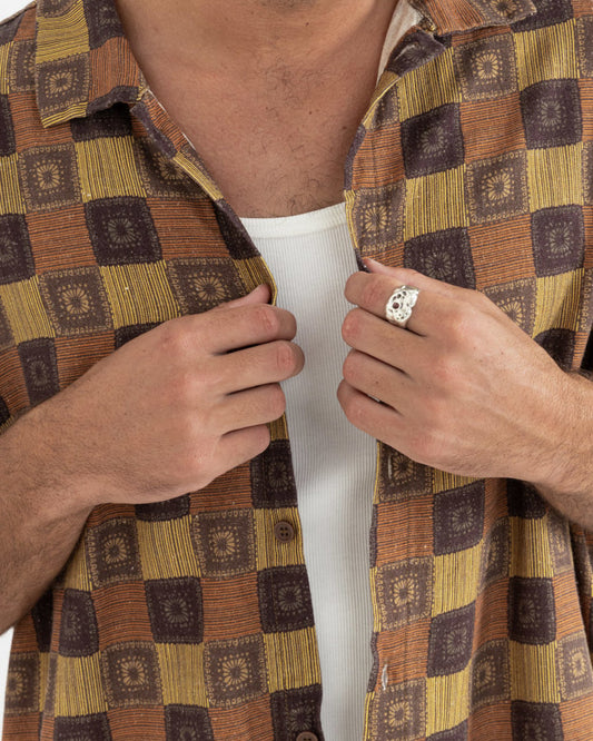 RACKET RELAXED SS SHIRT ochre