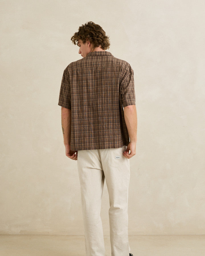 RELAXED BRADY CHECK SS SHIRT coffee