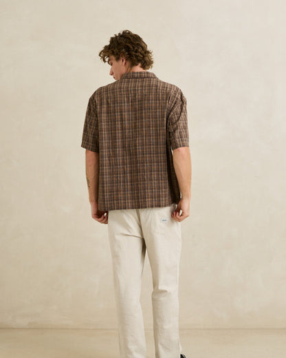 RELAXED BRADY CHECK SS SHIRT coffee