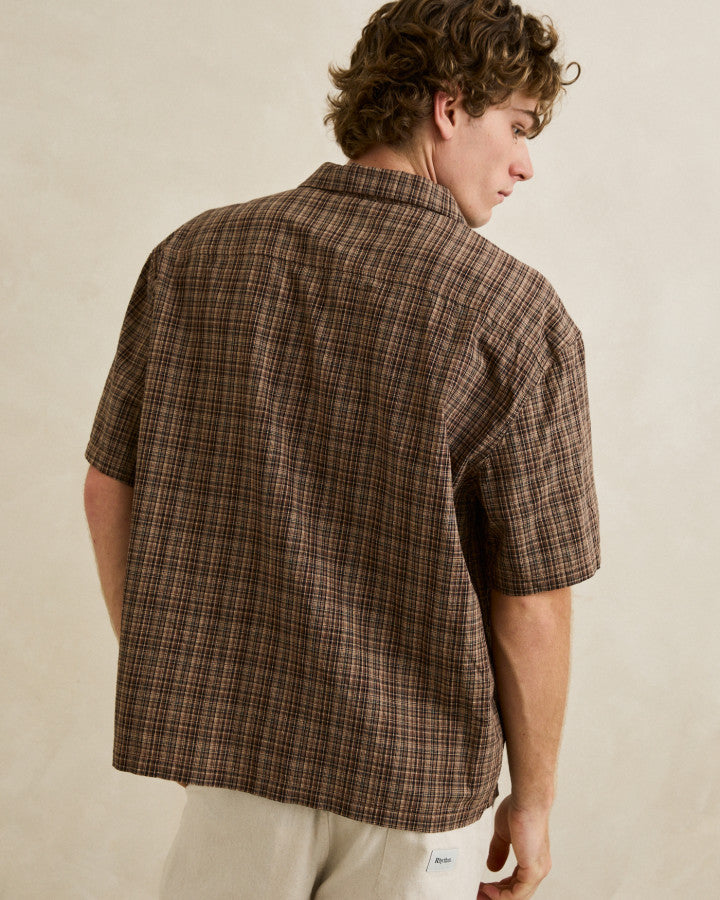 RELAXED BRADY CHECK SS SHIRT coffee