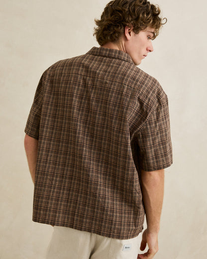 RELAXED BRADY CHECK SS SHIRT coffee