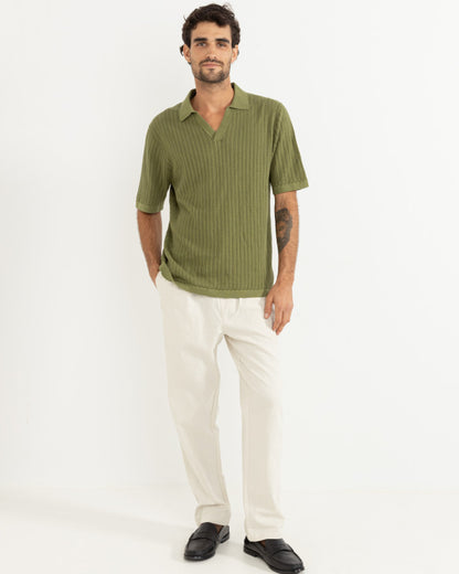 RELAXED KNIT SS POLO SAGE