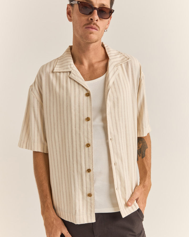 RELAXED STRIPE SS SHIRT