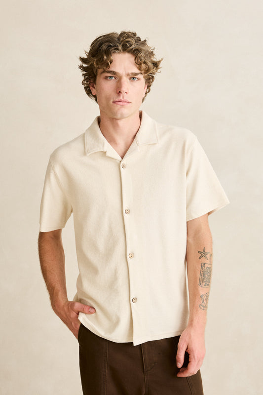 REVERSE TERRY SS SHIRT natural