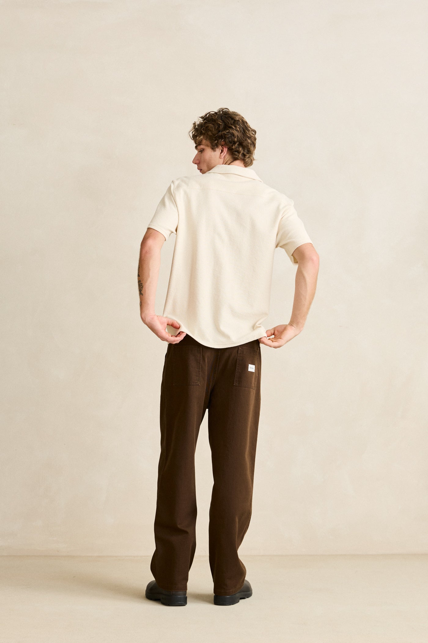 REVERSE TERRY SS SHIRT natural