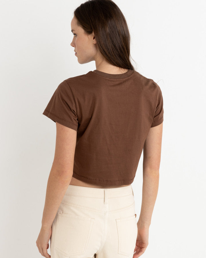 RHYTHM SUN CROP CREW TEE  CHOCOLATE
