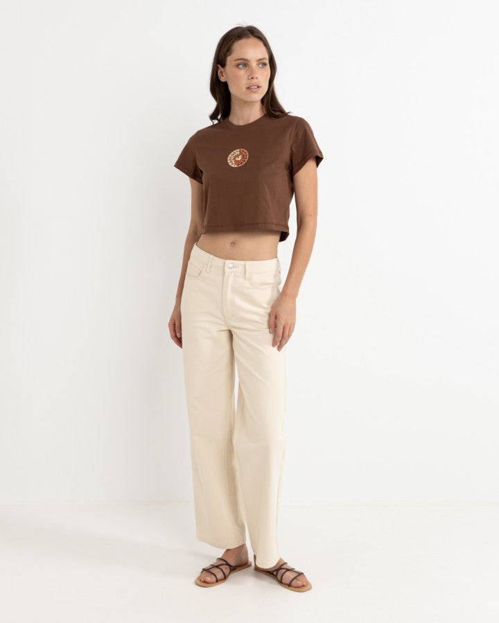 RHYTHM SUN CROP CREW TEE  CHOCOLATE