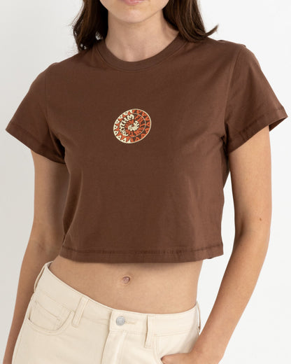 RHYTHM SUN CROP CREW TEE  CHOCOLATE
