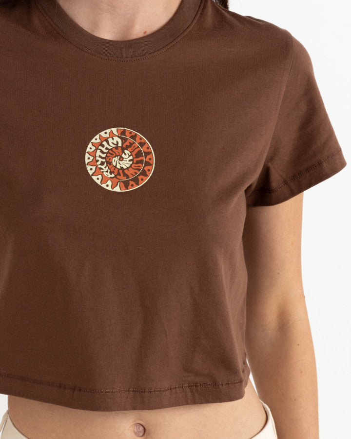 RHYTHM SUN CROP CREW TEE  CHOCOLATE
