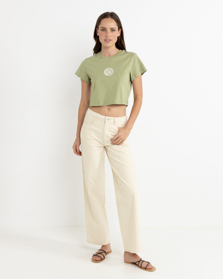 RHYTHM SUN CROP CREW TEE SAGE