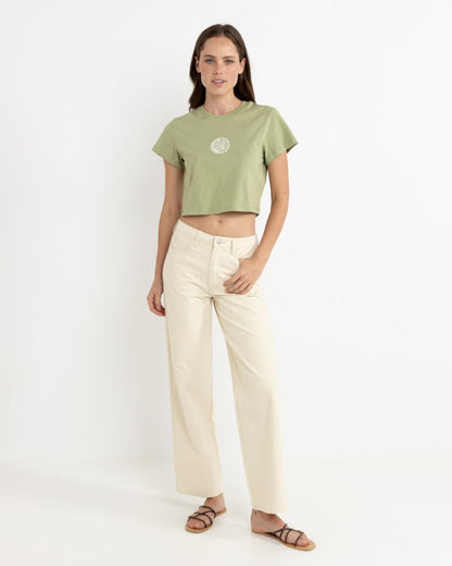 RHYTHM SUN CROP CREW TEE SAGE