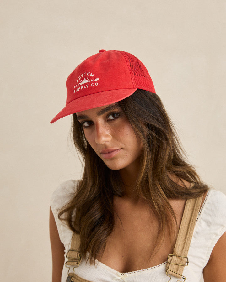 RHYTHM SUPPLY TRUCKER CAP red