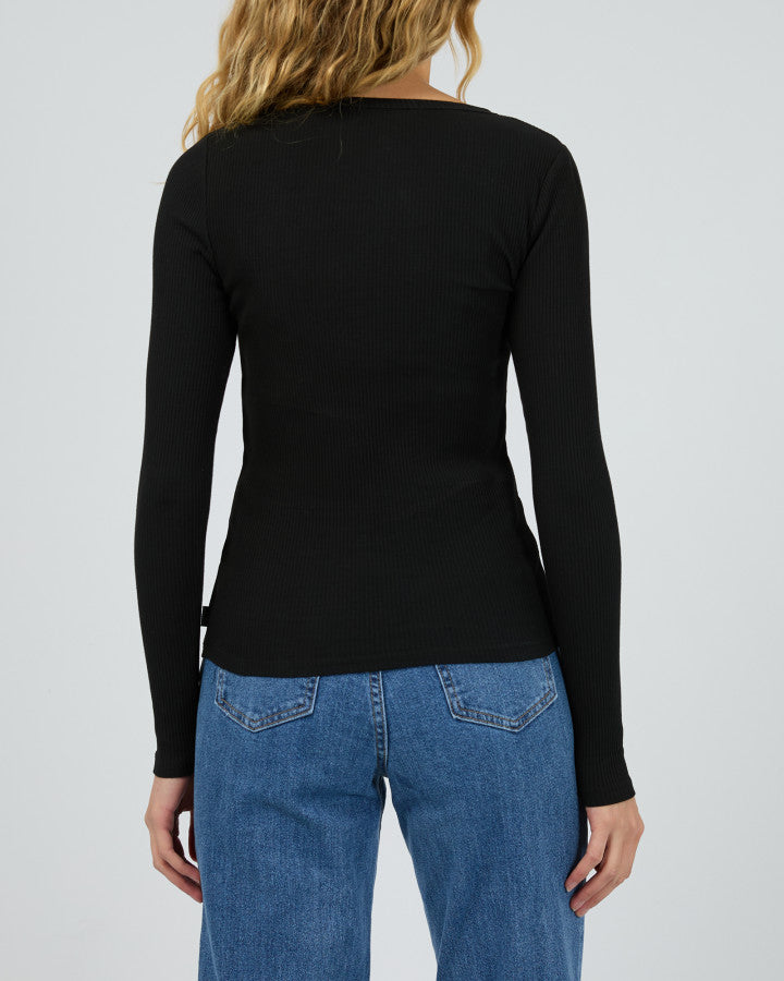 RIB L/S TEE black