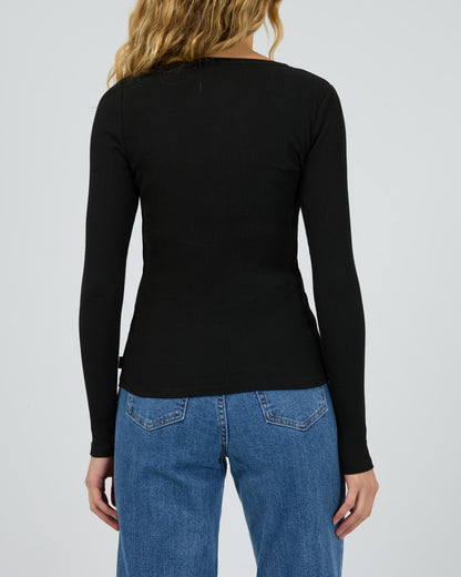 RIB L/S TEE black