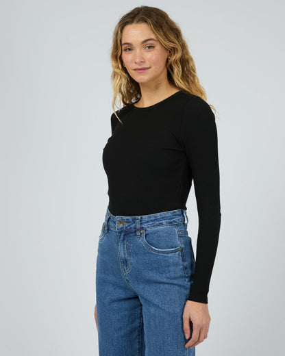 RIB L/S TEE black
