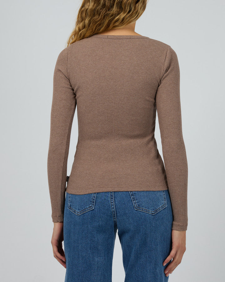 RIB L/S TEE brown