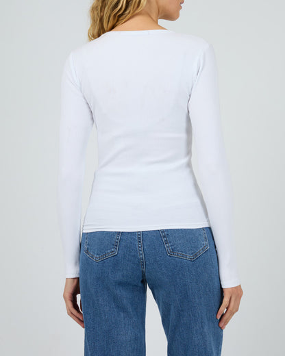 RIB L/S TEE white
