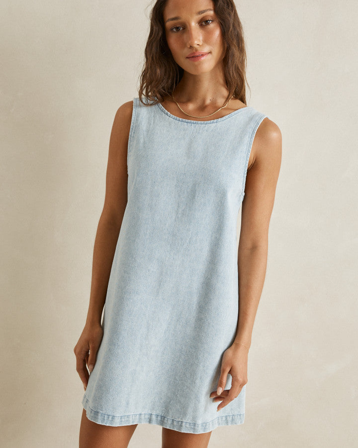 RILEY DENIM MINI DRESS light wash