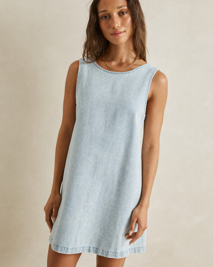 RILEY DENIM MINI DRESS light wash