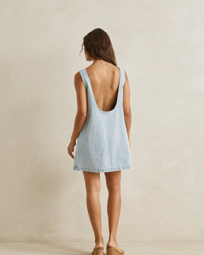 RILEY DENIM MINI DRESS light wash