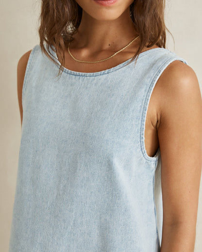 RILEY DENIM MINI DRESS light wash