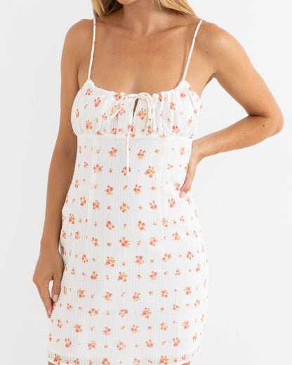ROSIE FLORAL MINI DRESS white