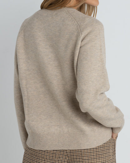 SANCTUARY CREW NECK KNIT JUMPER TAUPE