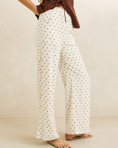 SANDY ESSENTIAL WIDE LEG PANT cream