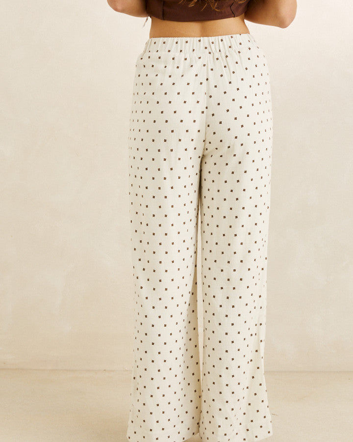 SANDY ESSENTIAL WIDE LEG PANT cream