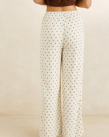 SANDY ESSENTIAL WIDE LEG PANT cream
