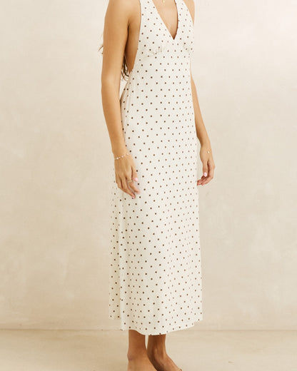 SANDY HALTER NECK MAXI DRESS cream