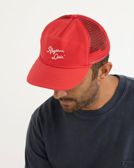 SCRIPT TRUCKER CAP red