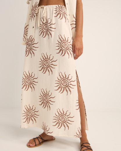 SEAFARER MAXI SKIRT BROWN