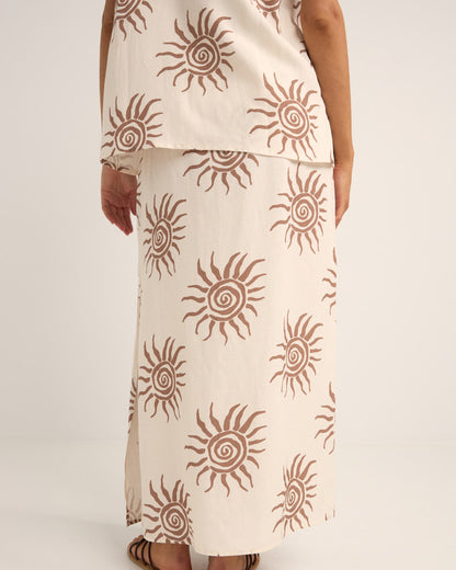 SEAFARER MAXI SKIRT BROWN