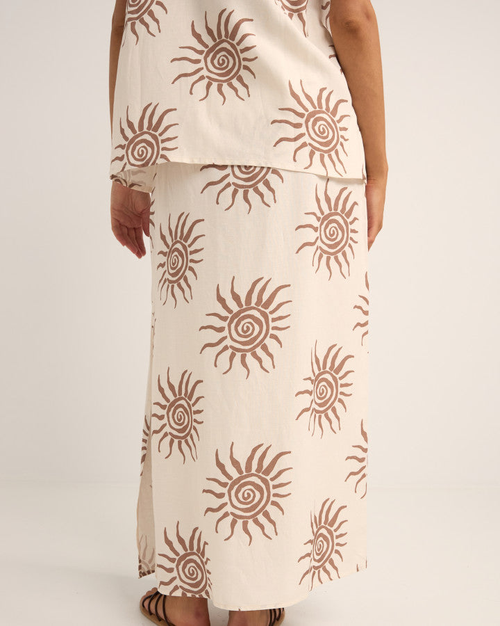 SEAFARER MAXI SKIRT BROWN